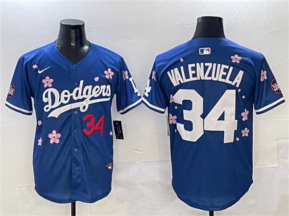 Men%27s Los Angeles Dodgers #34 Fernando Valenzuela Royal 2025 Tokyo Series Limited Stitched Jersey->los angeles dodgers->MLB Jersey